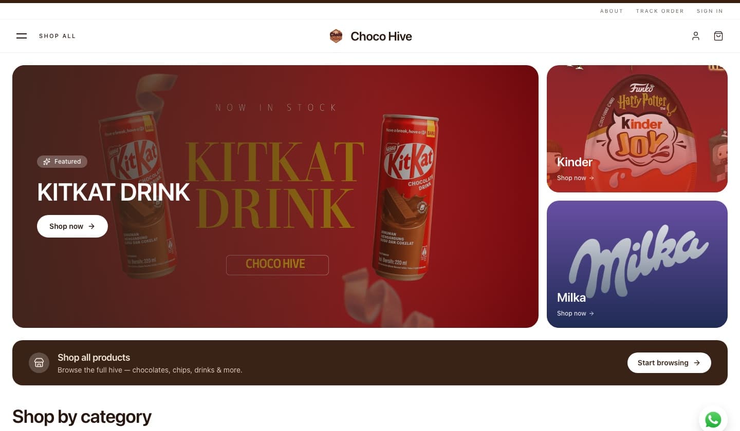 The CHOCO HIVE home page